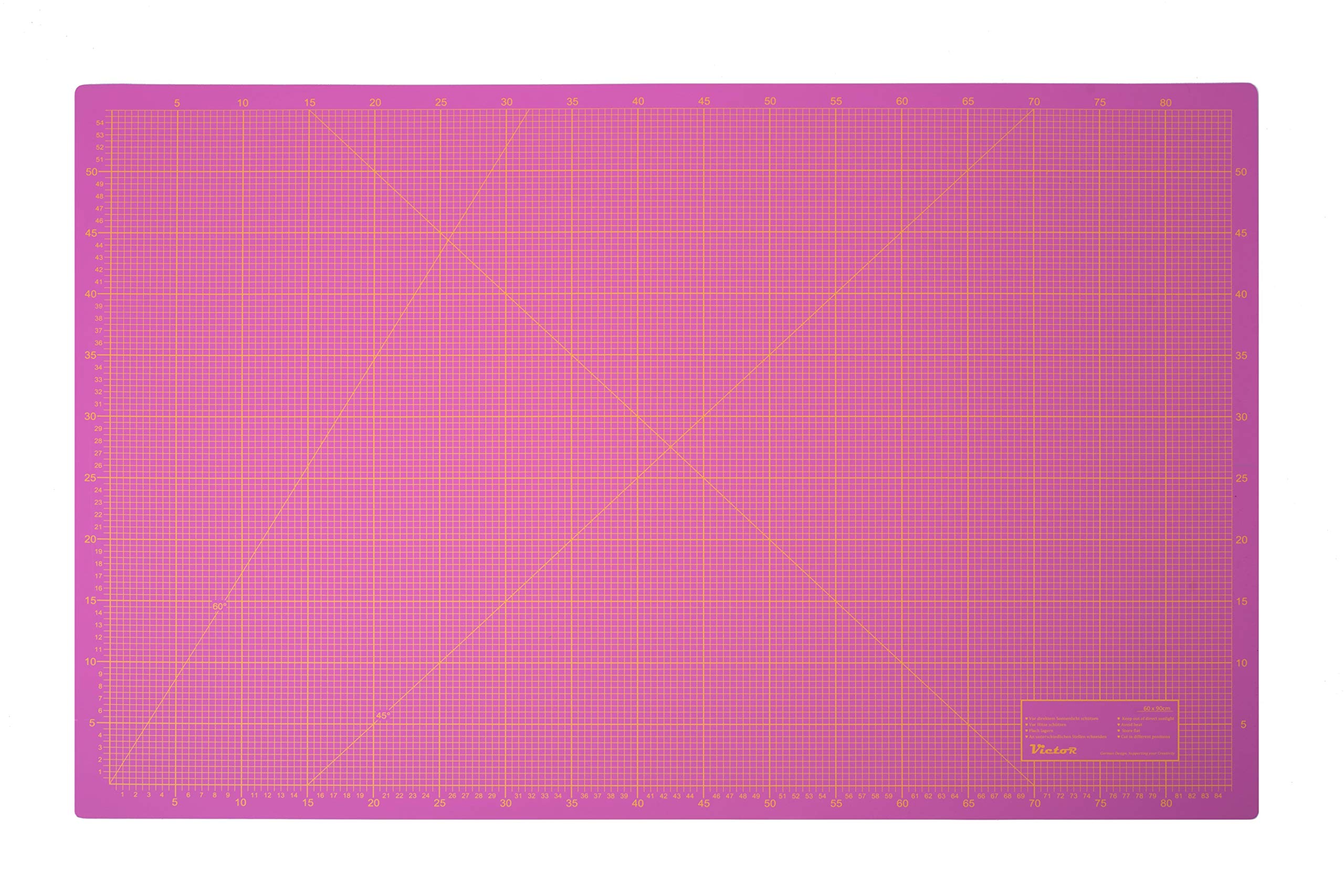 Victor alfombrilla de corte XXL violeta rosa 100 x 150 cm de 3 capas autocicatrizante – base de corte profesional para bricolaje y costura, protector de escritorio