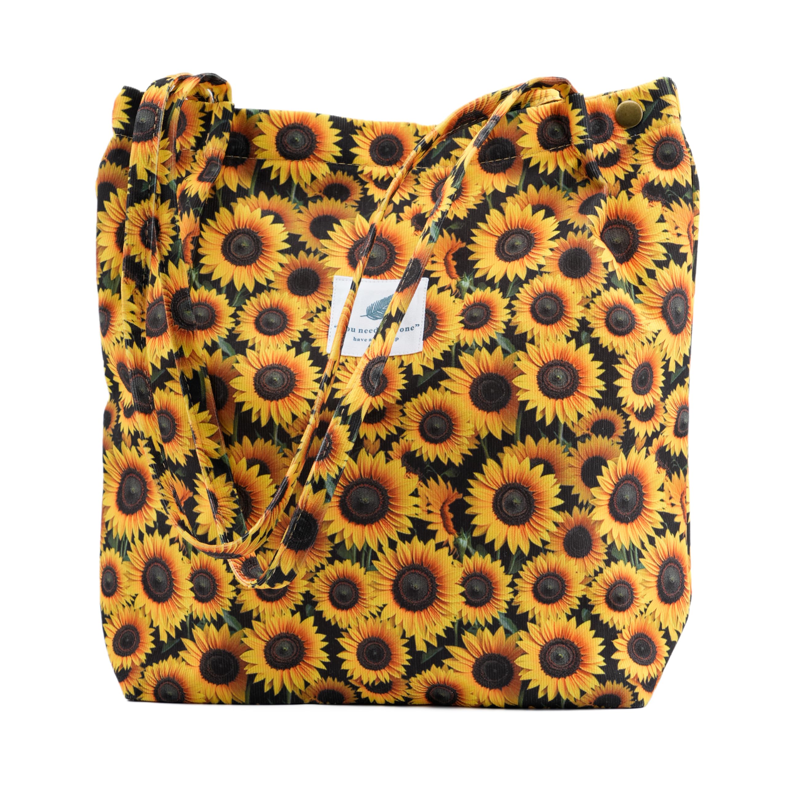 TOPASION Cute Corduroy Tote Bag Canvas Shoulder Handbags for Women Travel Shopping