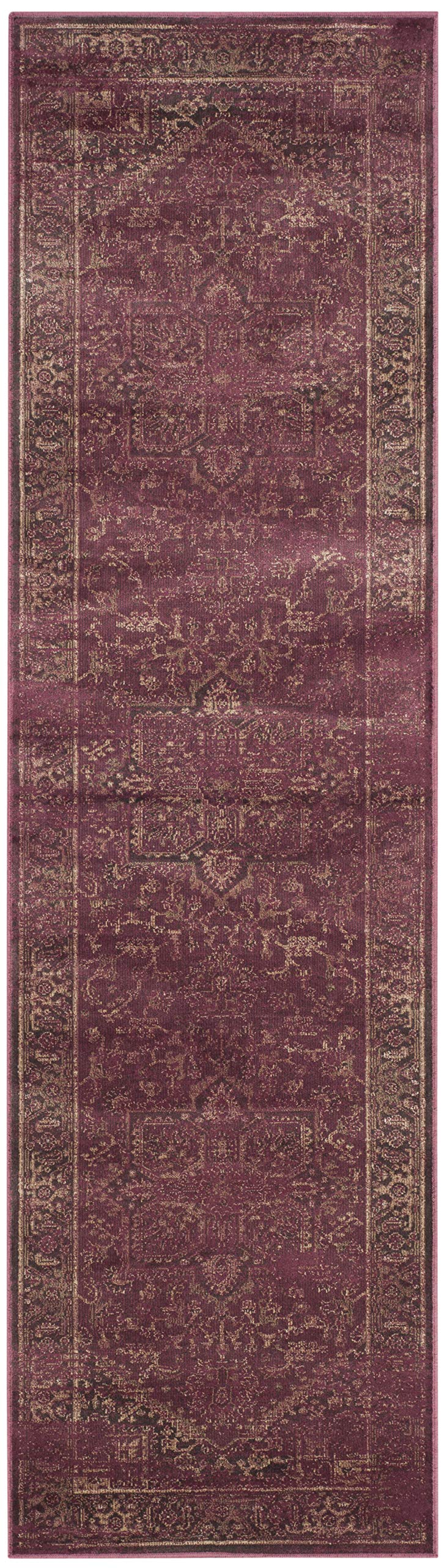SAFAVIEH Tapis Traditionnel pour Salon, Salle à Manger, Chambre à Coucher - Vintage Collection, Tapis à Poil Court, Framboise, 99 X 170 cm