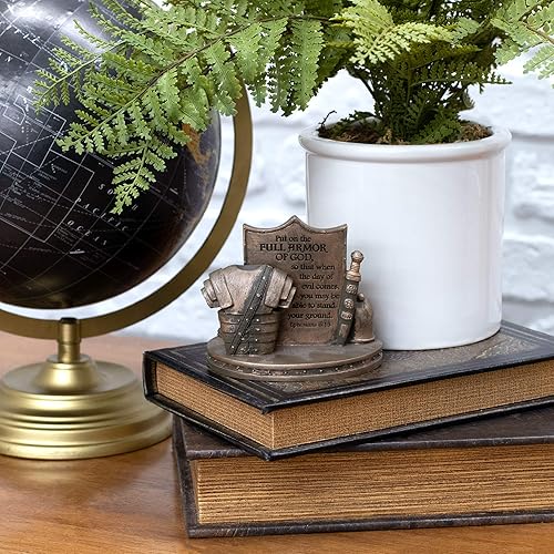 Miniatura 2 de Dicksons Bronzetone Full Armor Scripture - Tarjetero decorativo de resina (3 x 4)