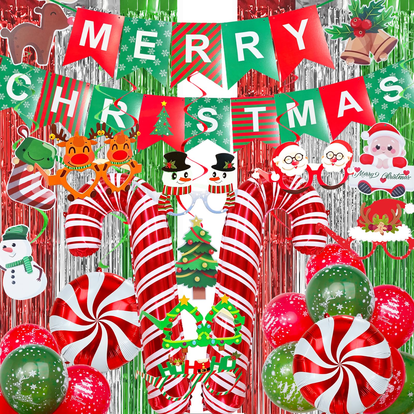 Christmas Party Decorations Kit, Xmas Banner and Merry Christmas Balloons