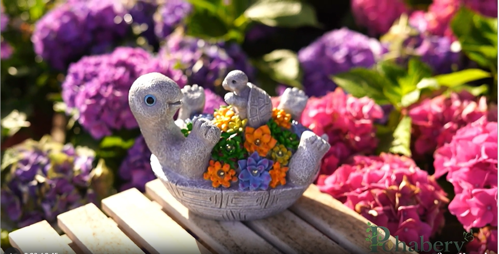 Pohabery Solar Turtle Figurines Garden Decor, Cute Turtle Statue