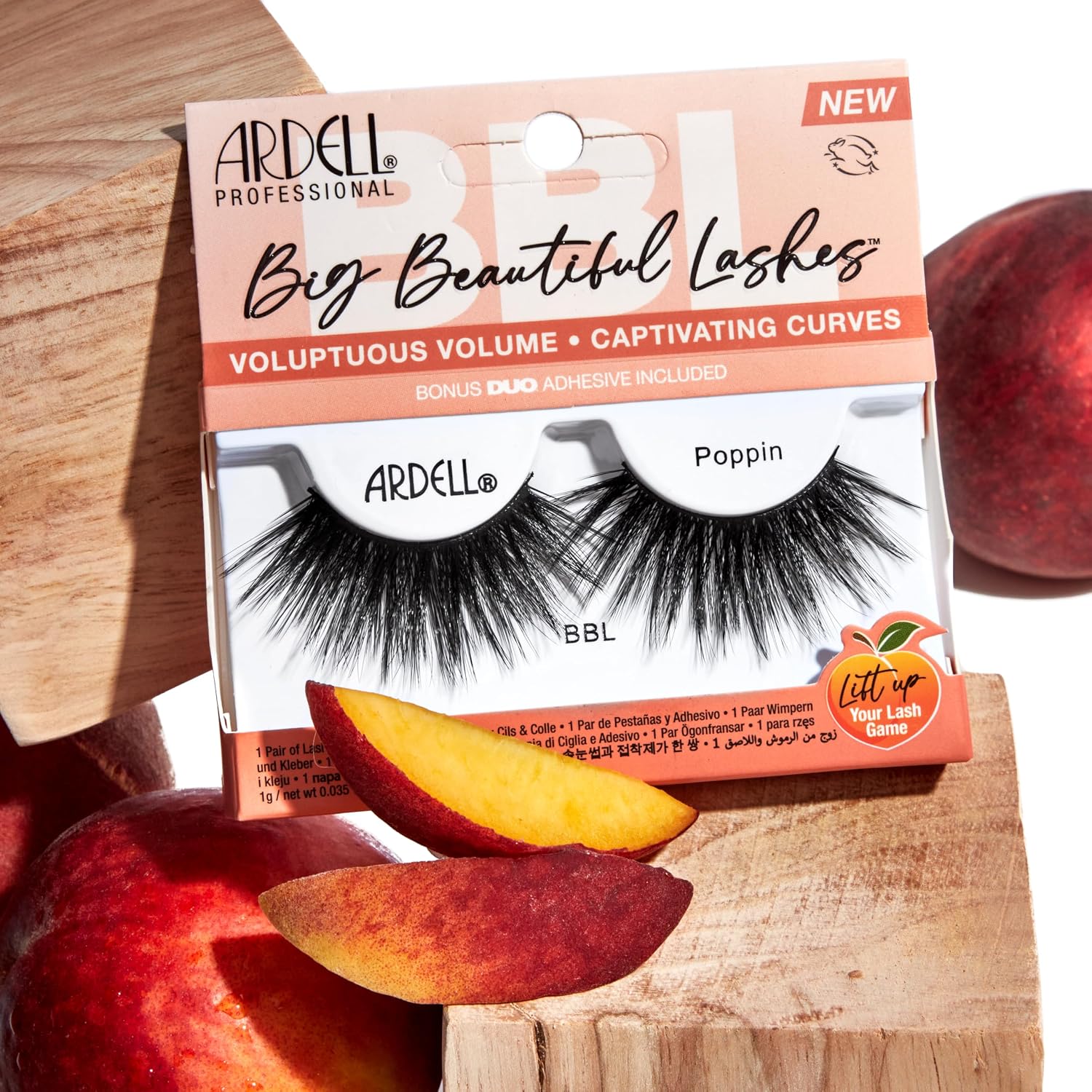 Ardell BBL Big Beautiful Lashes 971 Poppin, with DUO Clear Adhesive, 3 pack