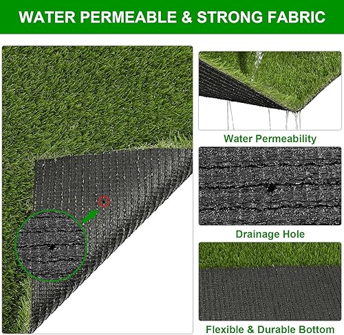 Miniatura 4 de SHACOS Almohadilla de césped artificial para perros, 31.5 x 47.2 pulgadas, pasto para orina de perro con agujeros de drenaje, entrenamiento para