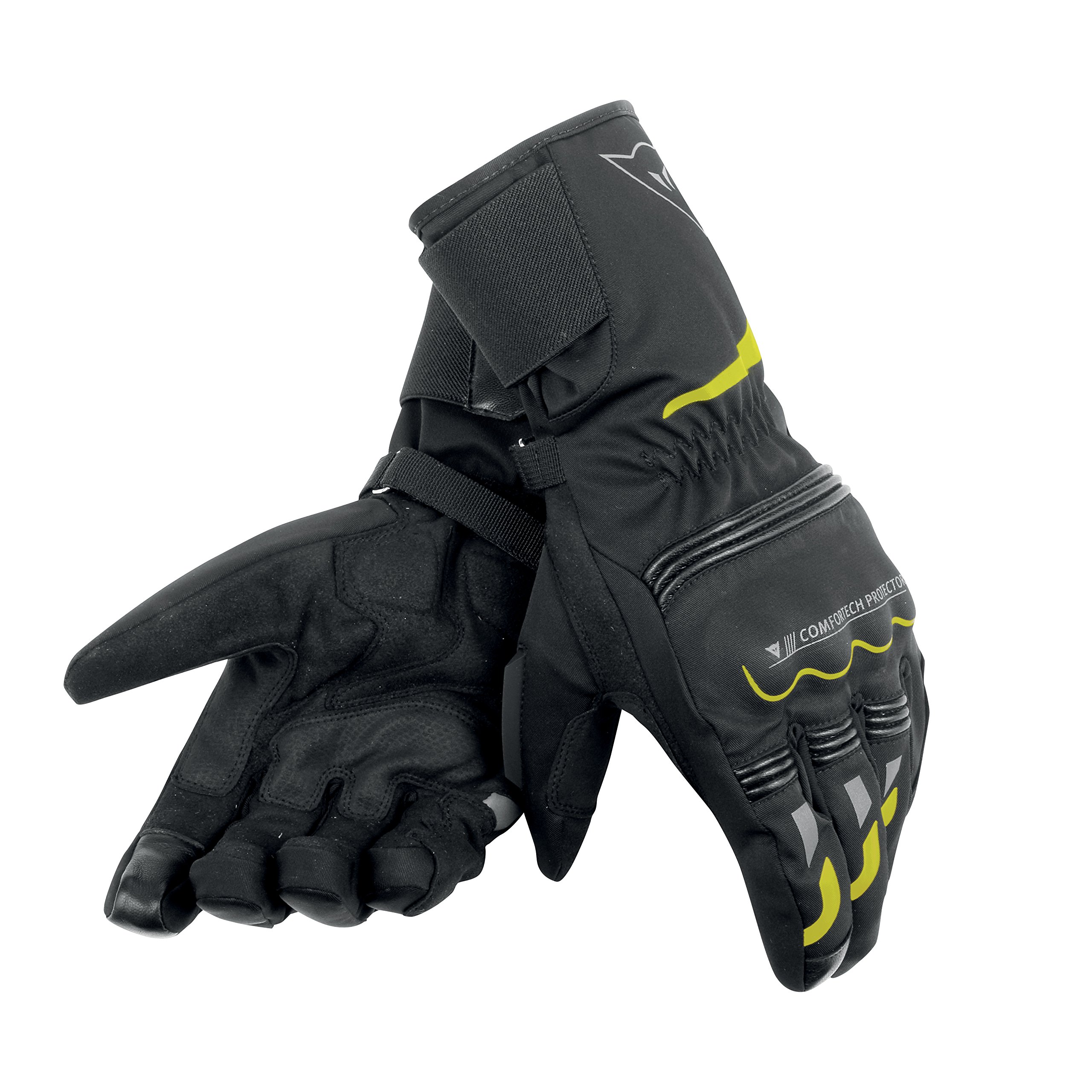 Dainese Tempest Unisex D-Dry Long Handschuhe, schwarz/gelb-fluo, Größe XXXS