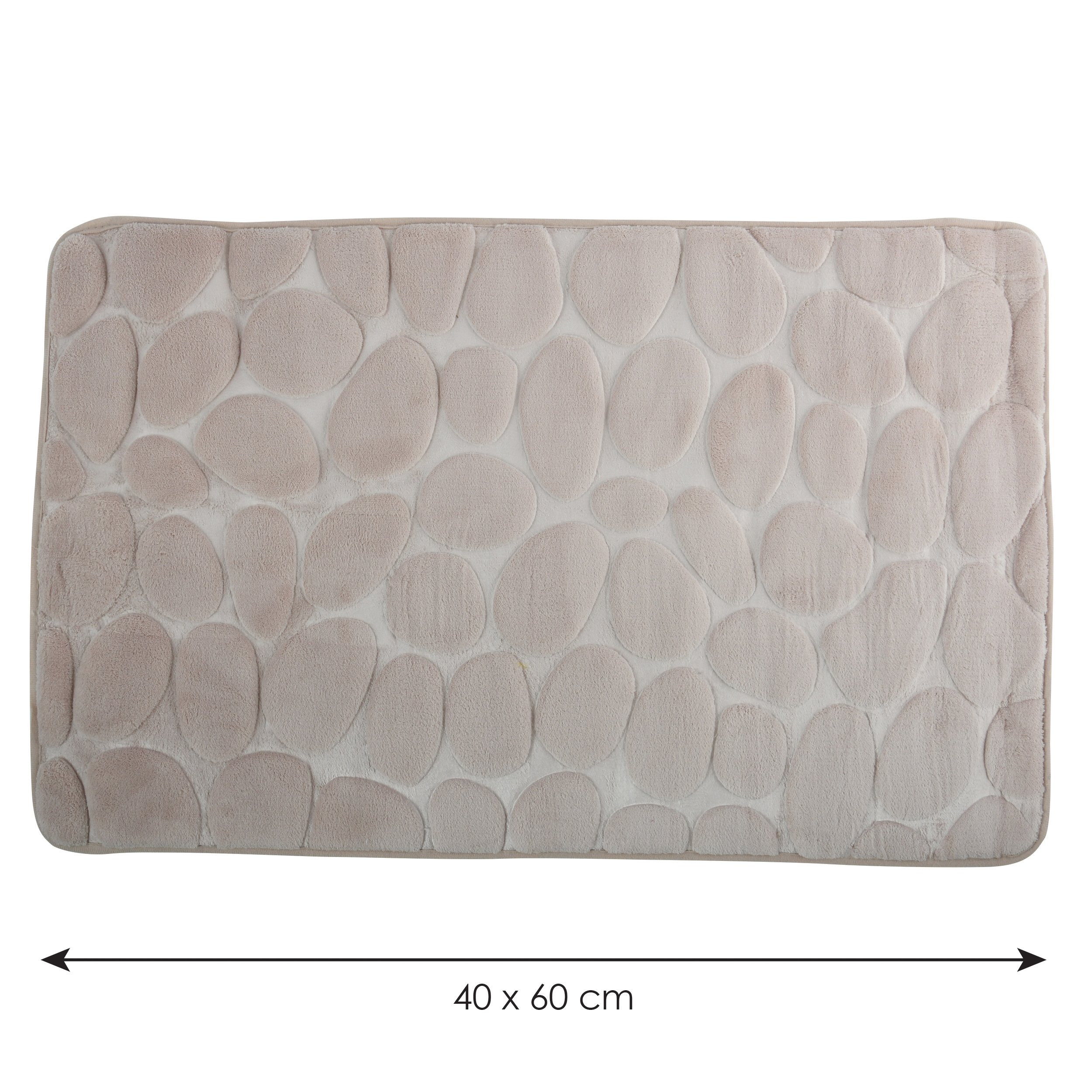 MSV Badteppich Kieselstein Design – Rutschfeste Badematte, 40x60 Cm, Waschbar, Orange