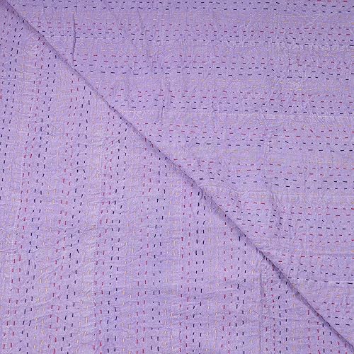 Vista 94 de Marubhumi Edredón tradicional indio de algodón puro, estampado de cachemira, colcha Kantha multicolor (multicolor-22, individual (60 x 90 pulgadas)