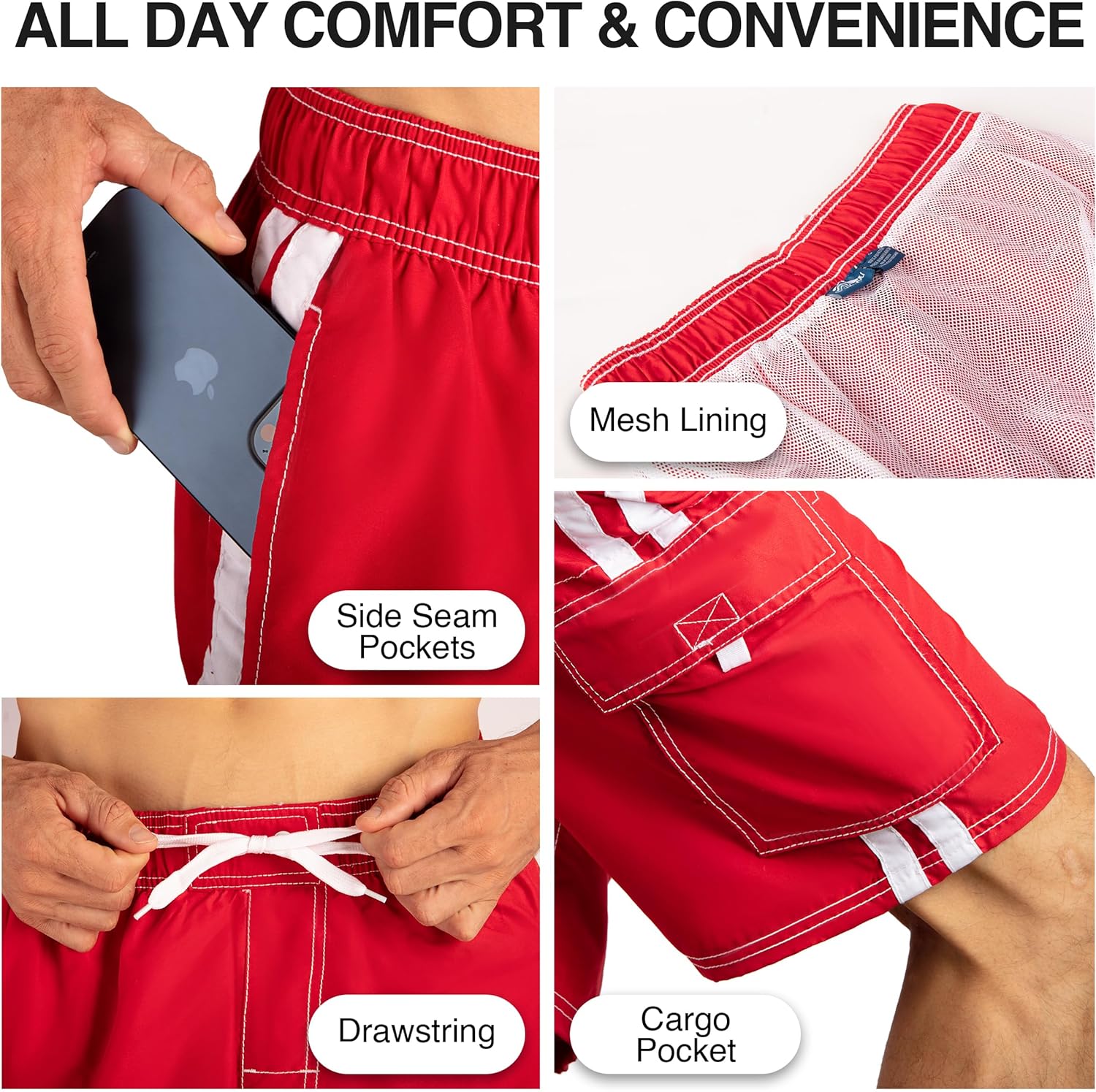 Kanu Surf Mens Barracuda Swim Trunks (Regular & Extended Sizes) - Image 4