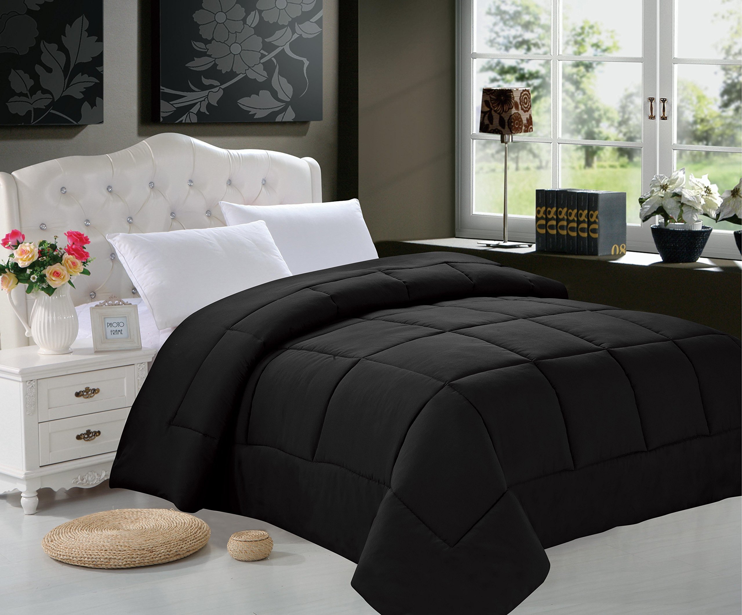 Couette doudou noire Full/Queen, garnissage over-filled hypoallergénique