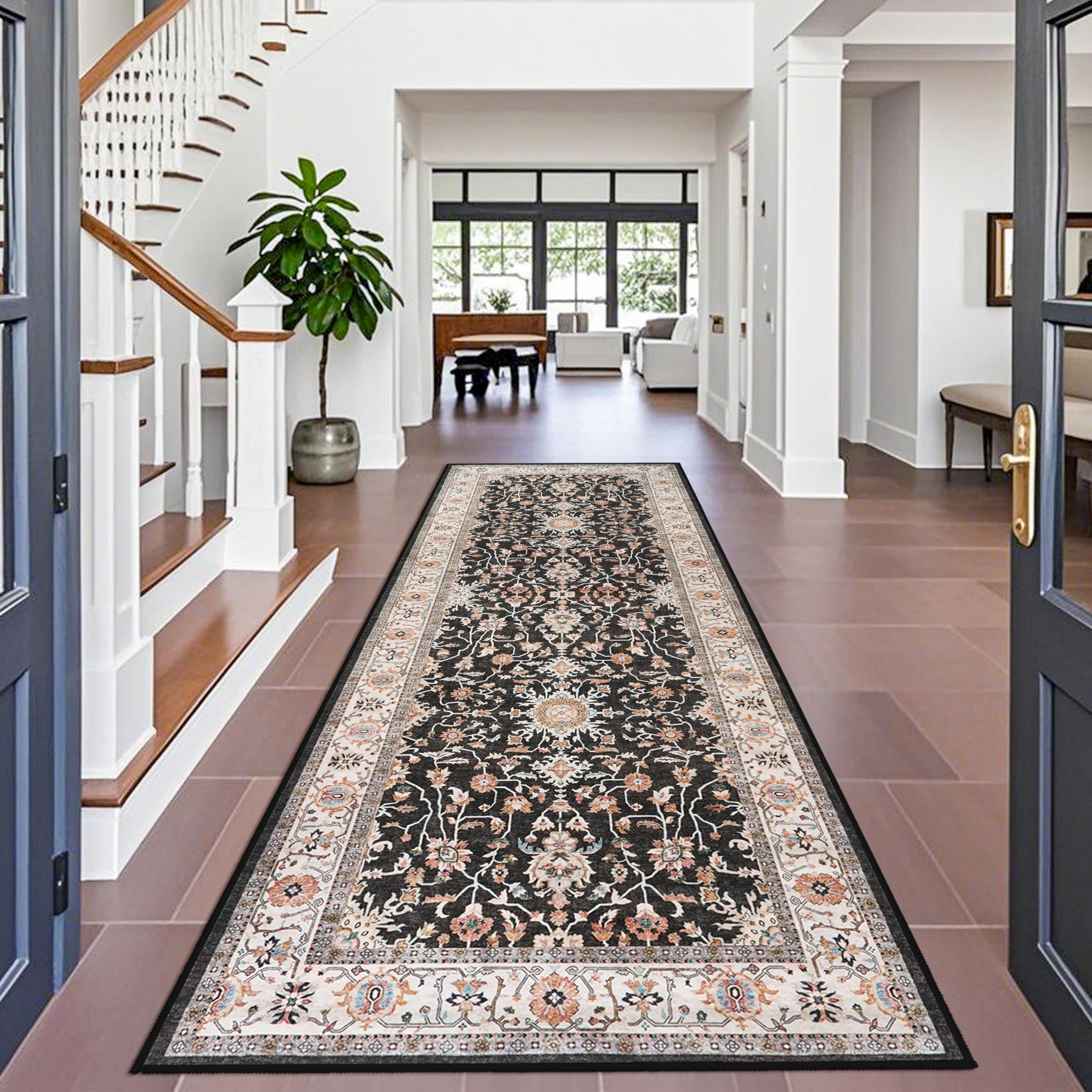 TOPRUUG Washable Runner Rug 4x10 - Hallway Runner Rug Kitchen Rugs and Mats Non Skid Washable Waterproof Carpet Runner for Living Room Bedroom