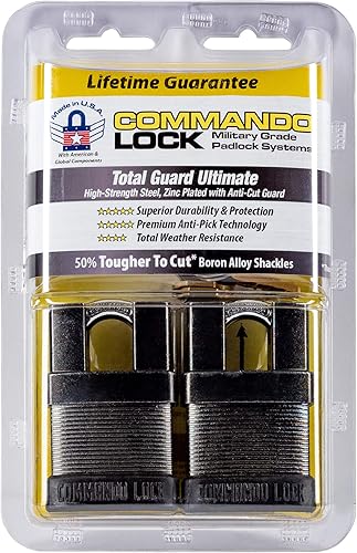 Miniatura 4 de Paquete de 2 candados de alta seguridad, grado militar, ideal para cobertizos de almacenamiento, cajas de herramientas, lugar de trabajo, cerradura