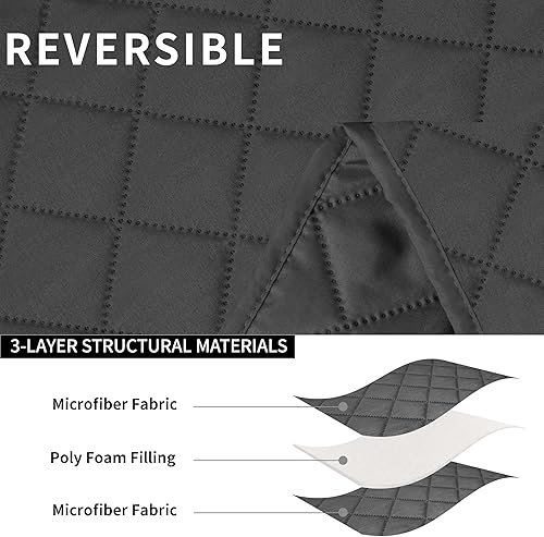 Miniatura 5 de Easy-Going Funda de sofá reclinable de gran tamaño, reversible para sillón reclinable de 3 asientos, funda de sofá dividida para cada asiento con