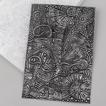 3D Embossing Folder for Card Making Seabed Plastic Embossing Folder for Card Making DIY Scrapbooking Underwater World Background Template for Paper Crafting Arts Crafts Supplies Birthday Card Decor