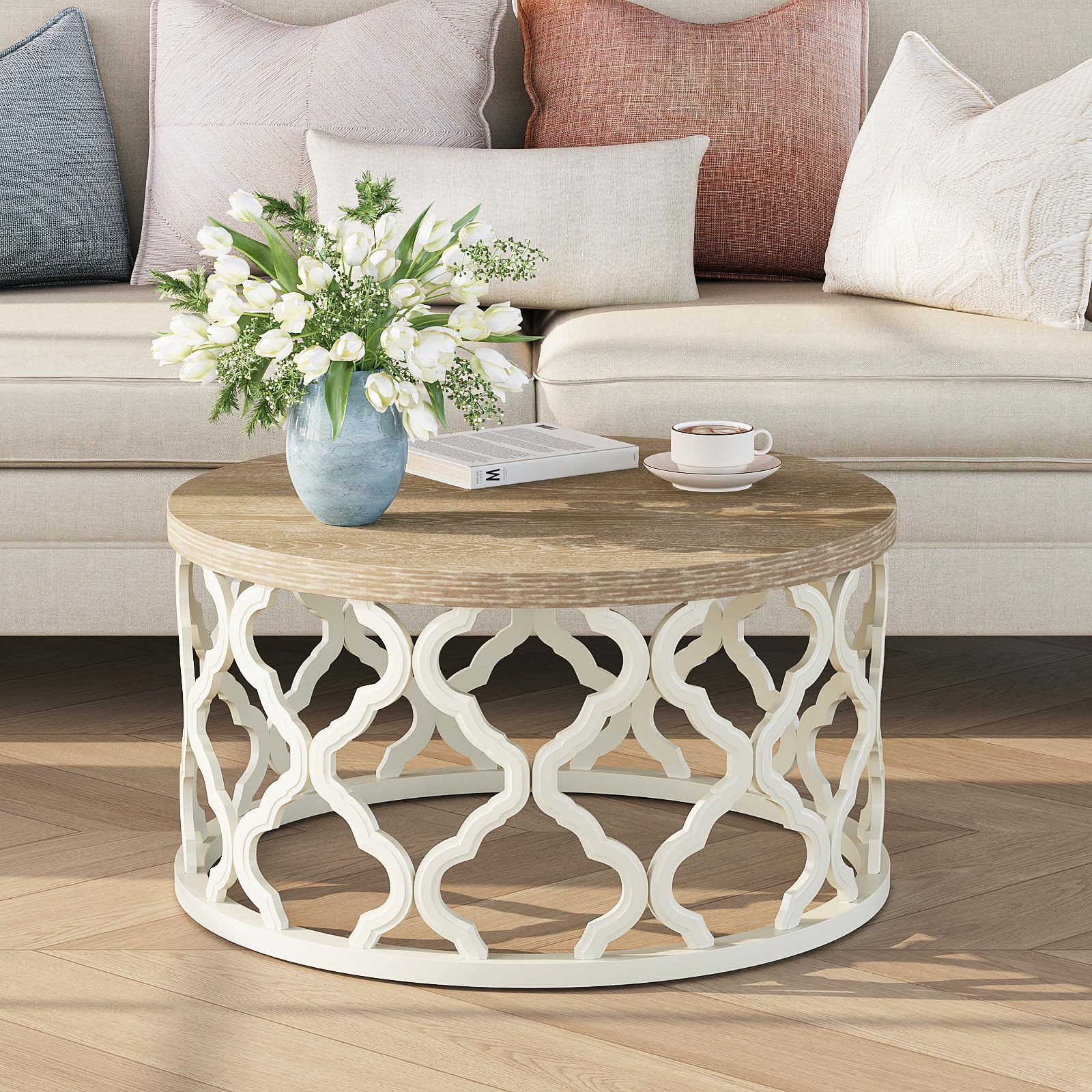 karlott Farmhouse Round Coffee Table