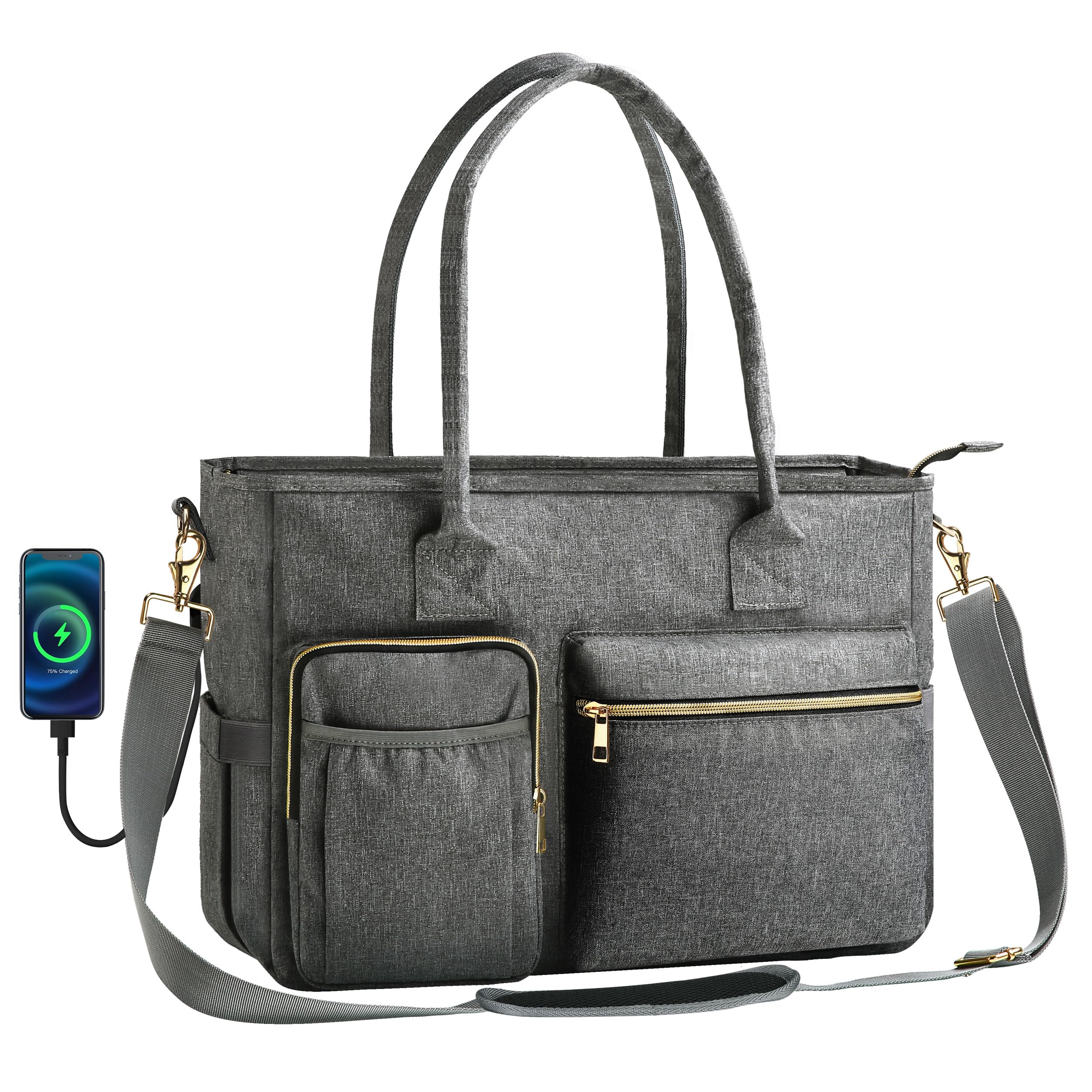 FUZVOL Nurse Bag - Large 17'' Tote for Work & Nursing School Essentials