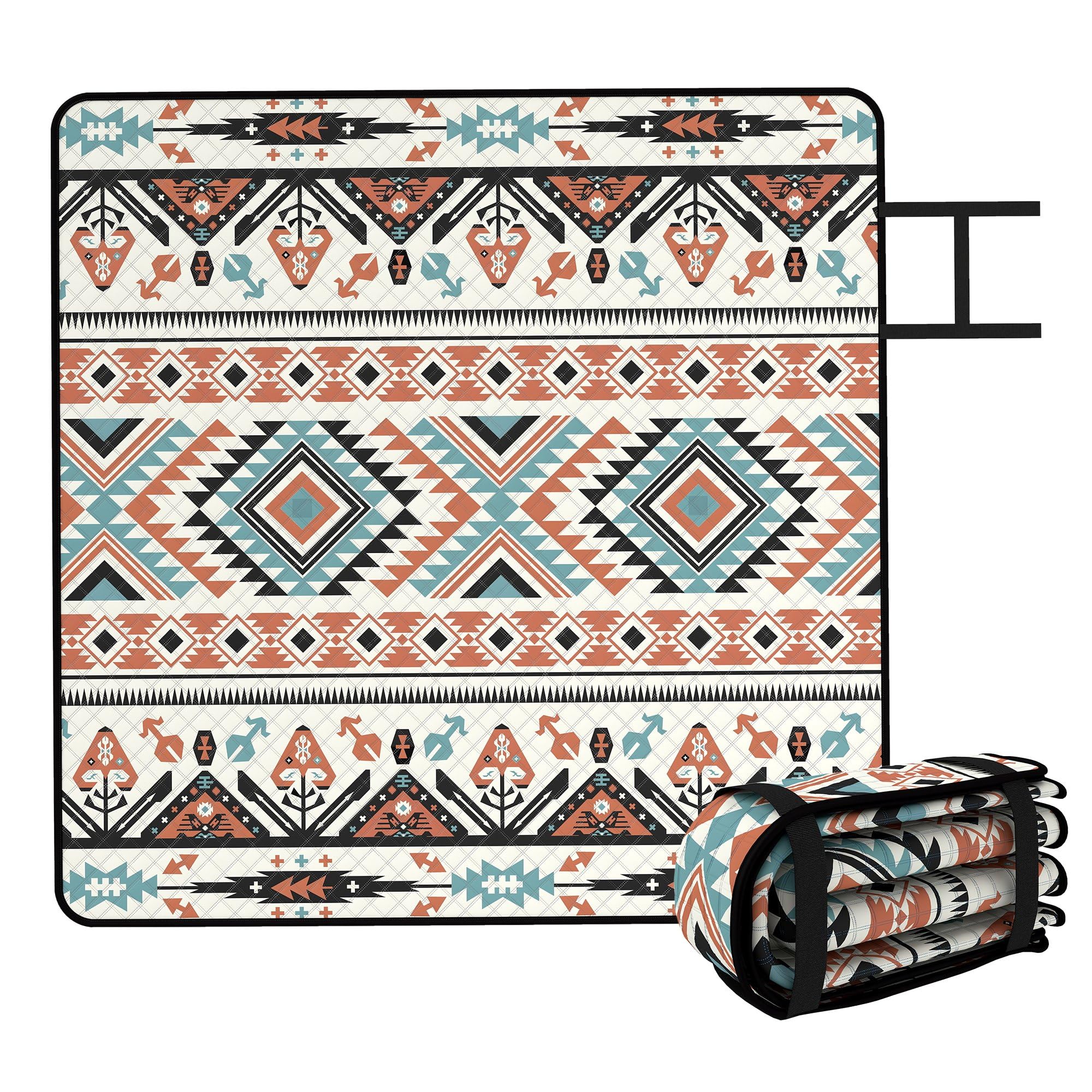 Outsunny Unisex Multi Picnic Blanket, 200X200cm Beach Blanket Outdoor Picnic Mat 2M X 2M