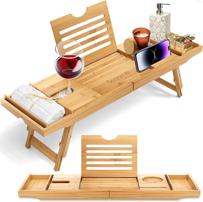 SereneLife Bath Caddy Breakfast Tray Combo