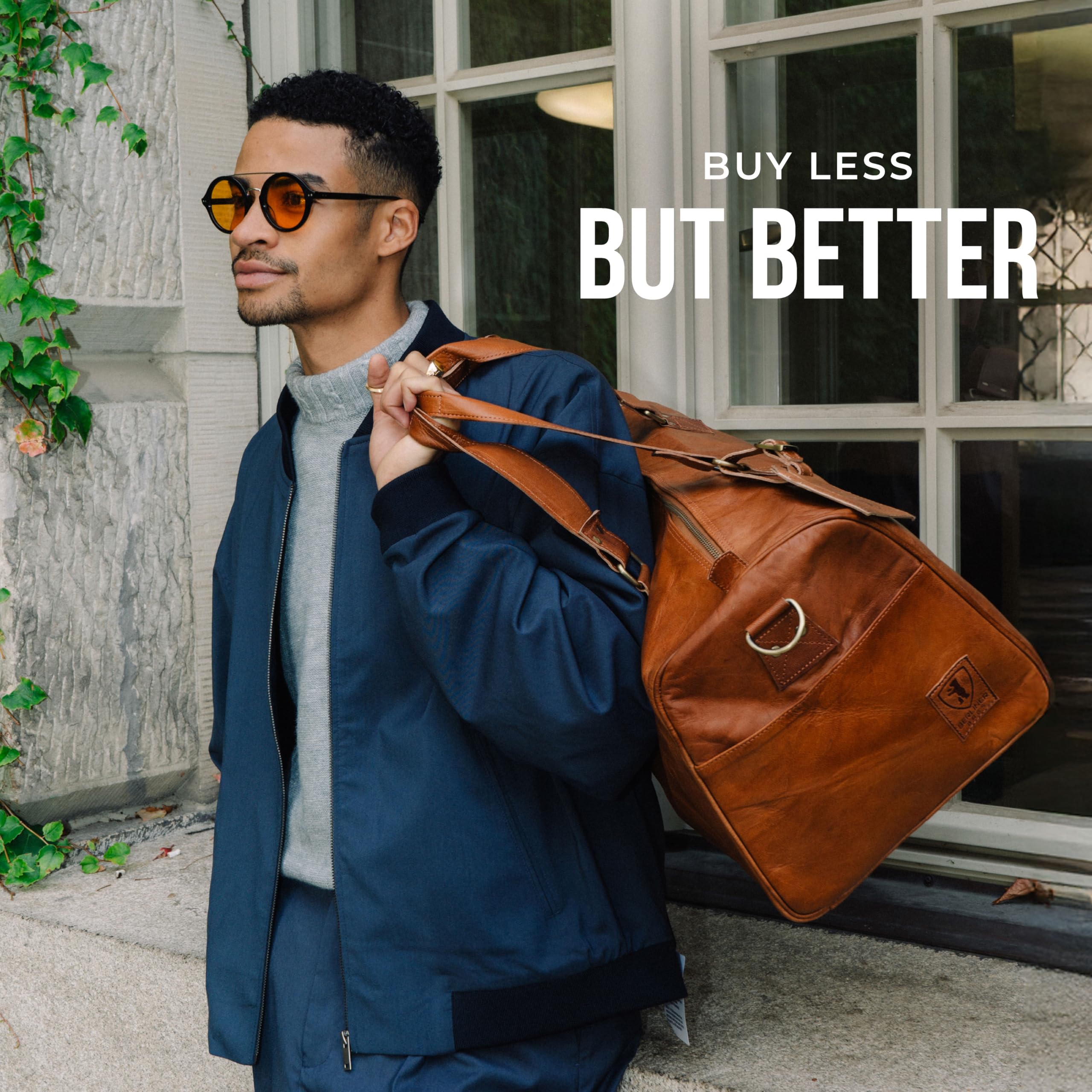 Berliner Bags Vintage Weekender Oslo wasserdichte Reisetasche aus Leder Duffel Bag 50L Braun