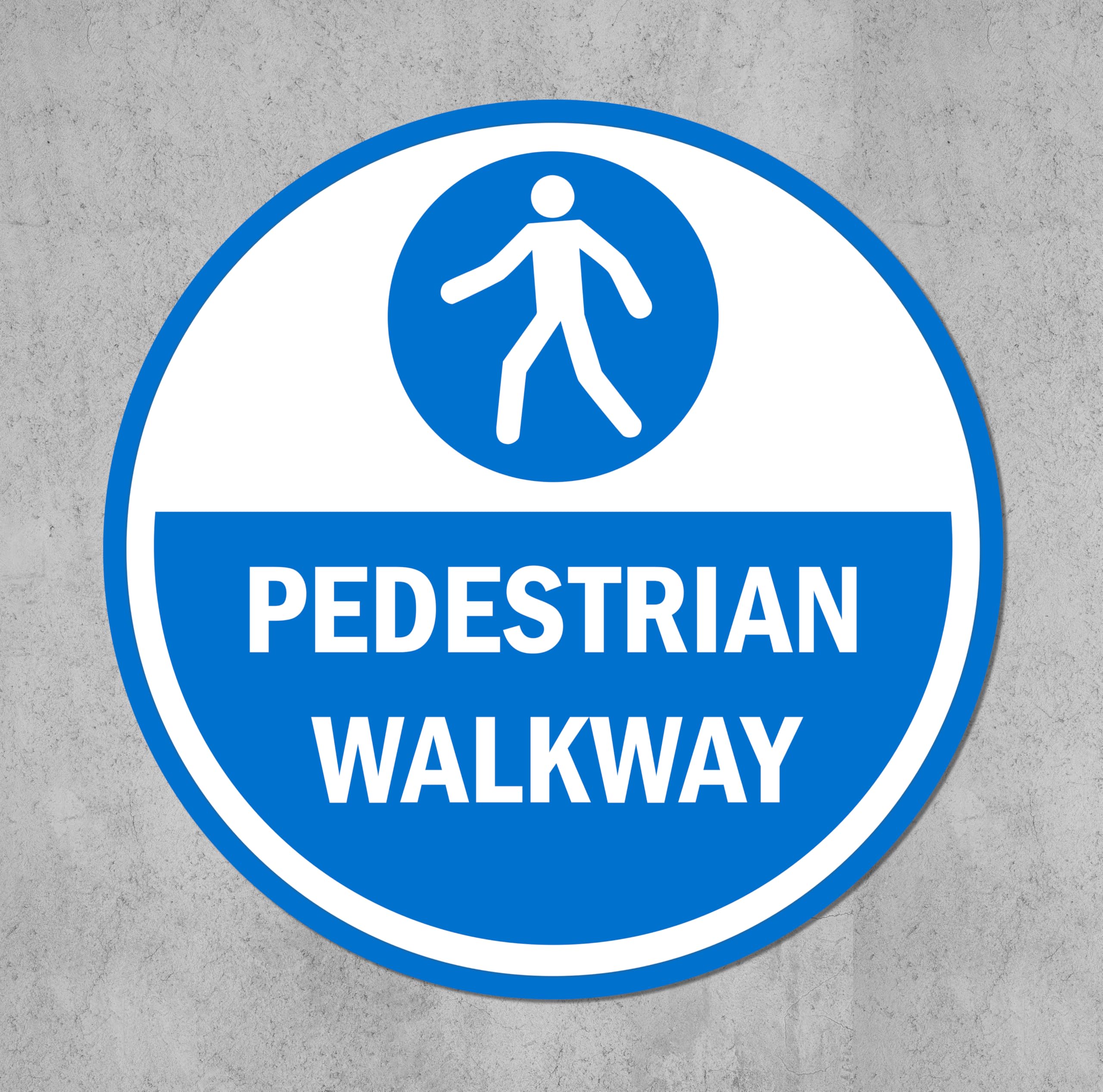 Pedestrian walkway floor sticker - Self adhesive floor graphic (600mm x 600mm)