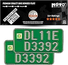 Moto Utility Battery Operated Green Number Plate Set | Non-HSRP | Color: Green | Compatible with Ola, Ather, TVS iQube, Bajaj Chetak, Hero Vida, Ampere. (1 Year Warranty) (Scooter Number Plate Set)