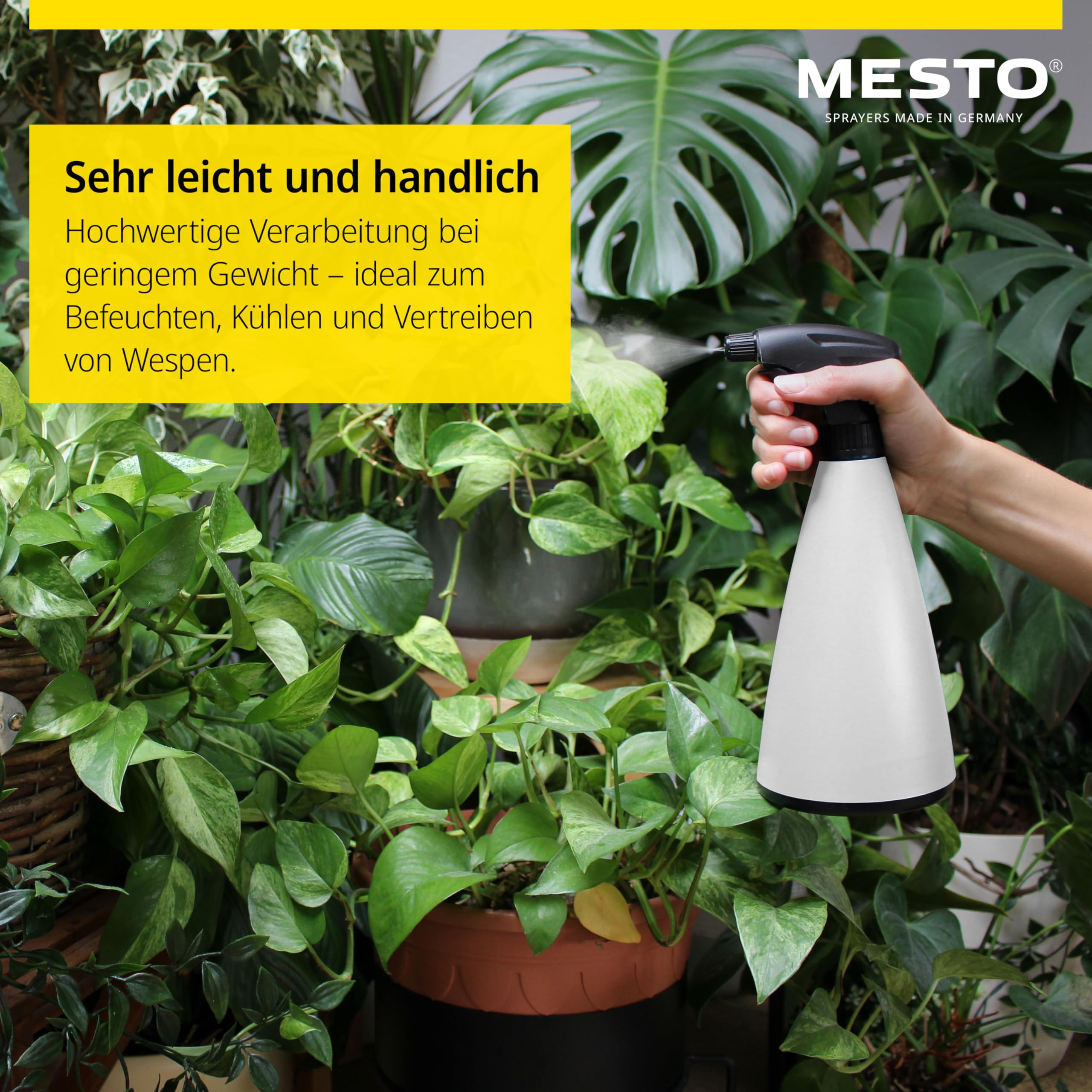 MESTO Lucky Snow Gießkanne 1L Set inkl. MINI Snow Handzerstäuber 0,79L | Sprühflasche & Giesskanne für Zimmerpflanzen & Garten | Bewässerung & Pflanzenpflege | Verstellbare Düse | Indoor & Outdoor