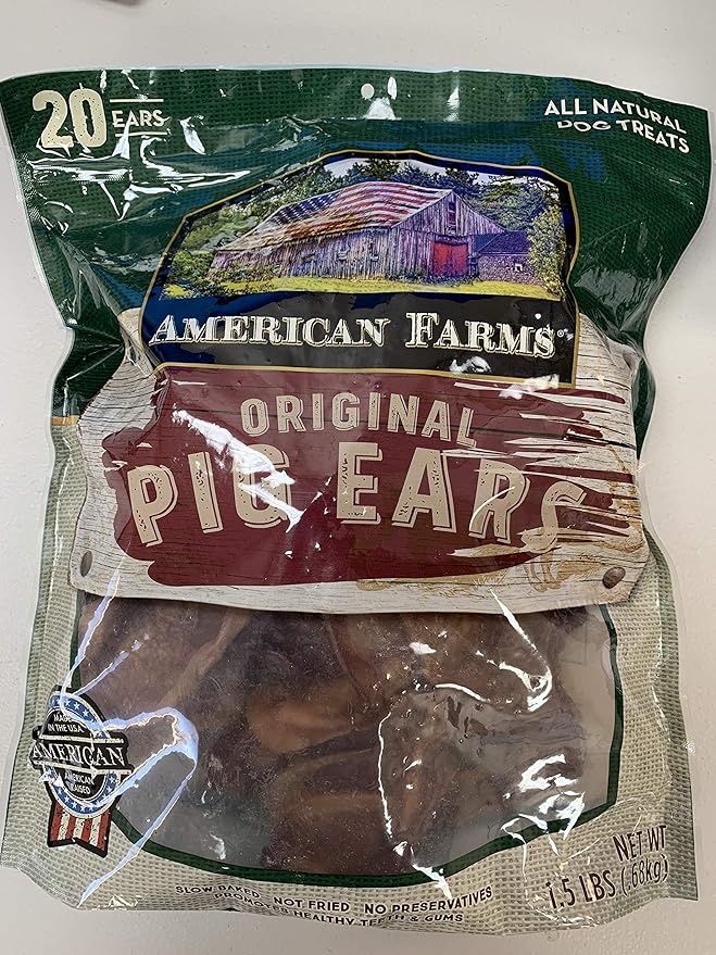 Animal Ears Pet Supplies Treats Irish Rover Original Dog Treats 20 Pig Ears