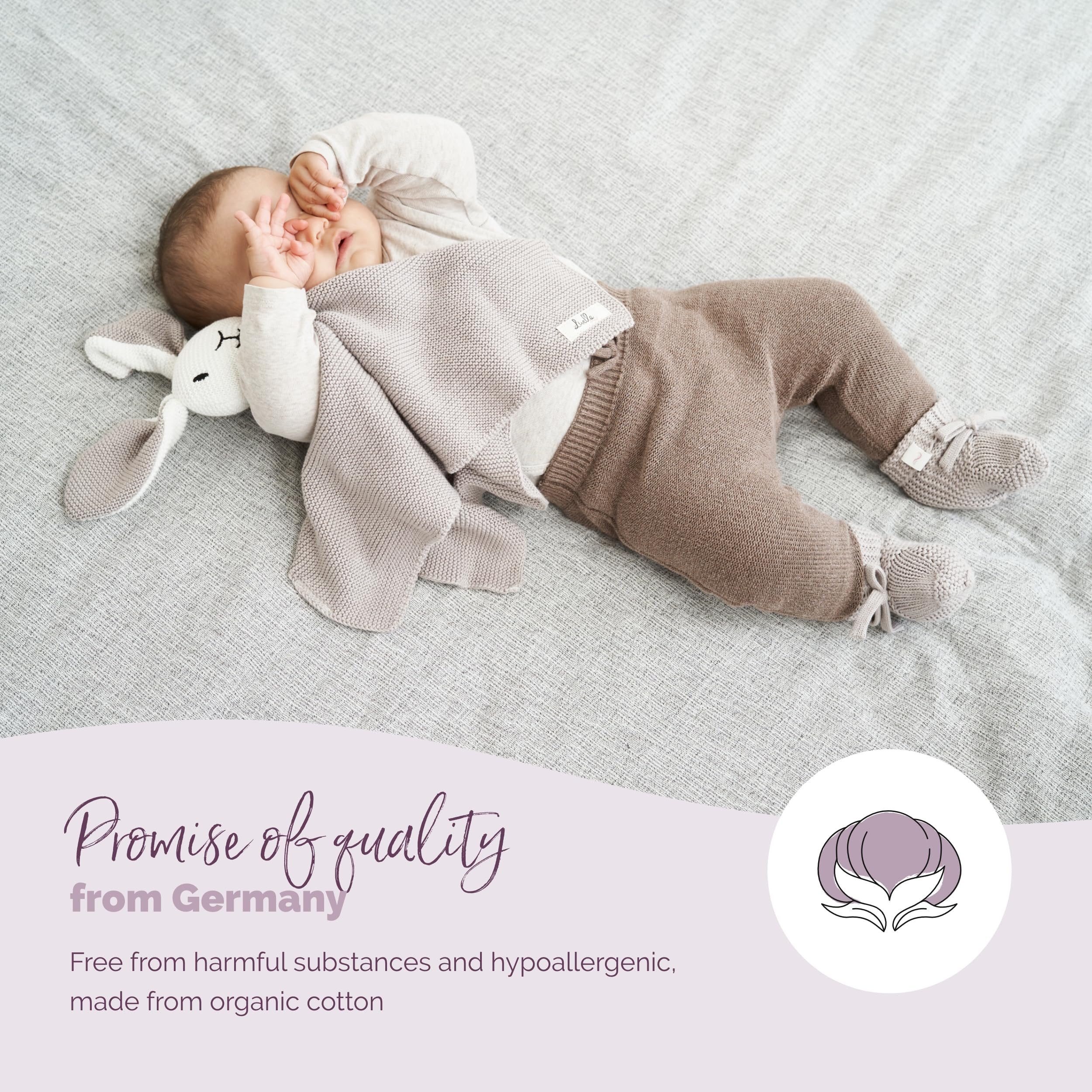 Livella Baby Comforter Rabbit with Socks - Pure Organic Cotton Premium Baby Comforter Blanket, Baby Blanket, Comforter Toy Super Soft and Breathable - Certified OEKO-TEX STANDARD 100 - Image 2
