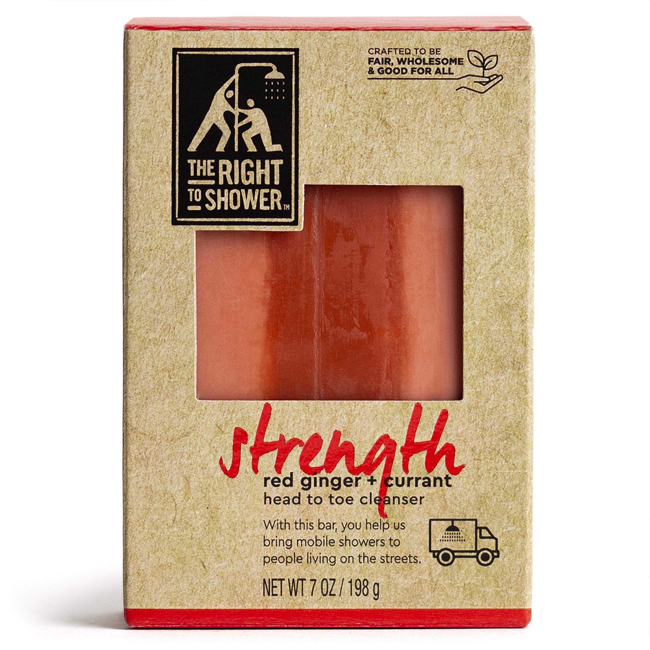 The Right to Shower Strength Shampoo Bar & Bar Soap Red Ginger and Currant Vegan 7 oz