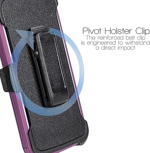 Miniatura 4 de Funda para Moto G8 Plus Customerfirst, funda de defensa de alta resistencia con clip para cinturón y protector de pantalla integrado para Motorola