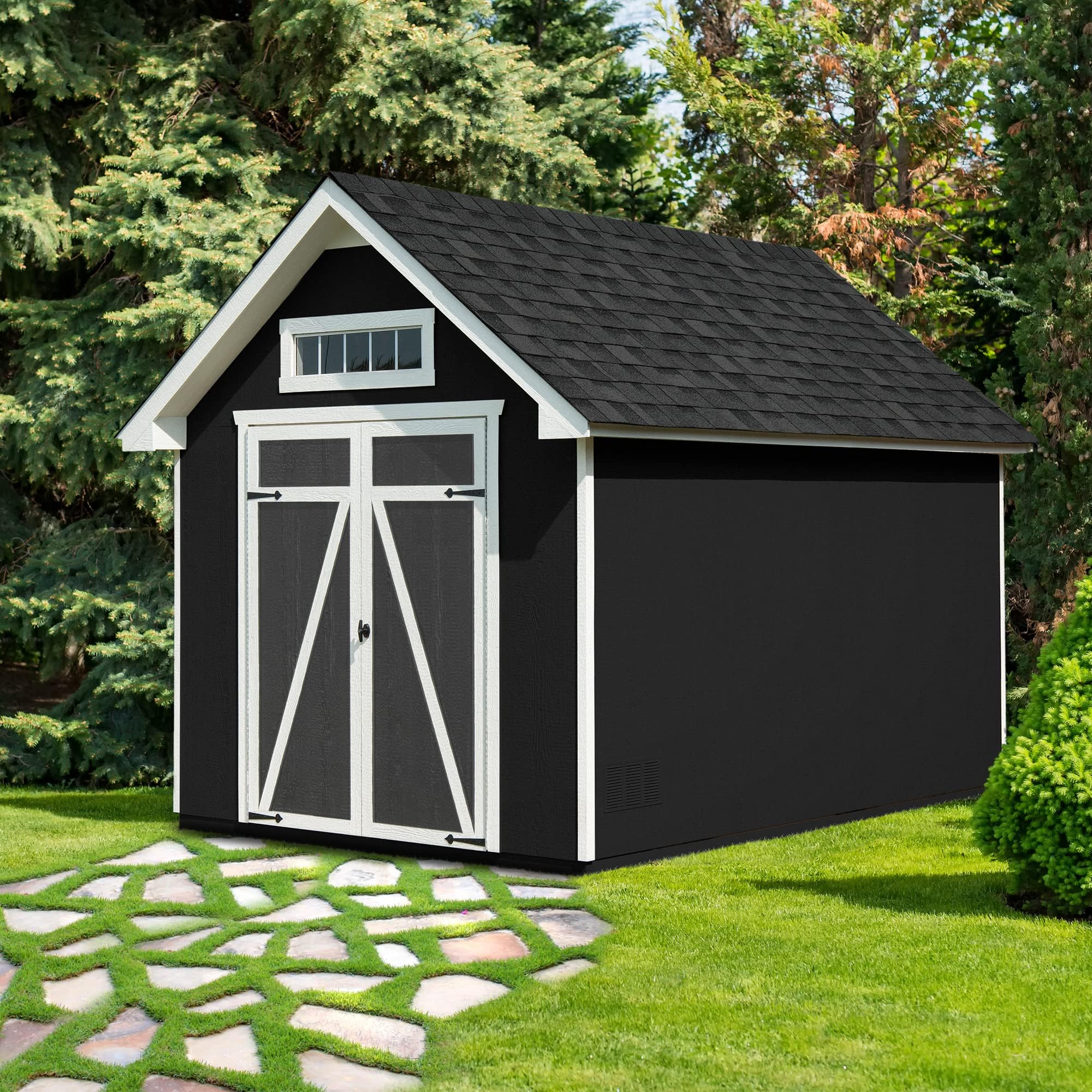 Handy Home ProductsTrident 8x12 Do-it-Yourself Wooden Storage Shed- does not include floor kit, paint, or roofing shingles (Amazon Exclusive)