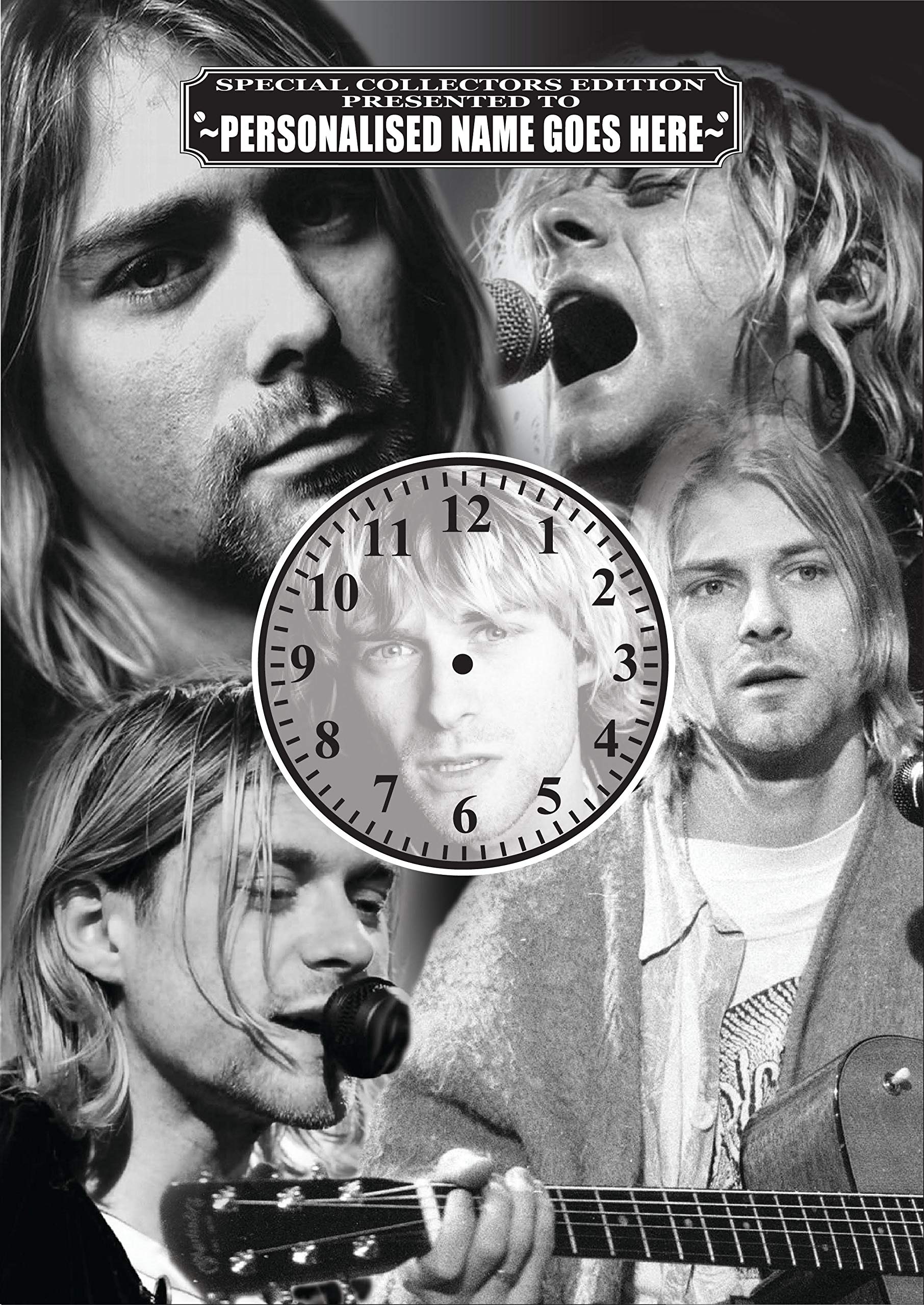 Personalised Gift Products Kurt Cobain Personalised Icon Gift Clock
