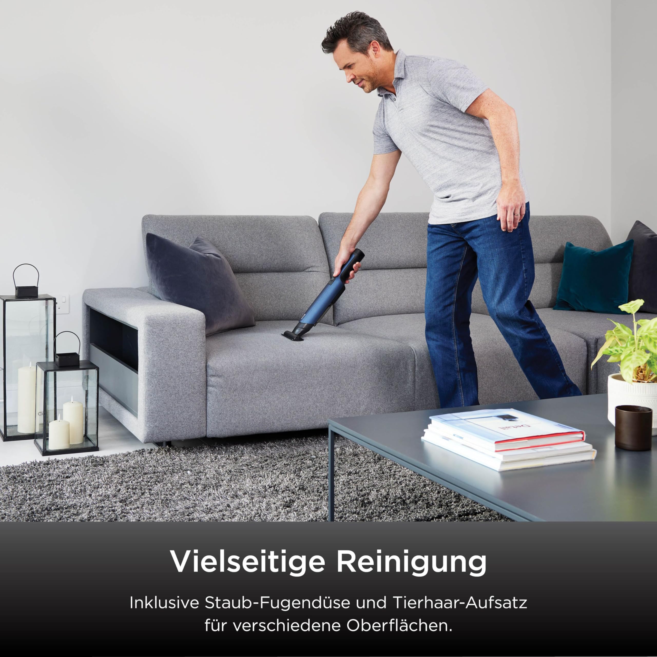 Shark WandVac 2.0 kabelloser Mini-Handstaubsauger, klein und leicht, leistungsstarker Akku-Handstaubsauger mit Staubpinsel/Fugendüse und Multi-Oberflächen-Aufsatz, Ladestation, Blau WV270EU