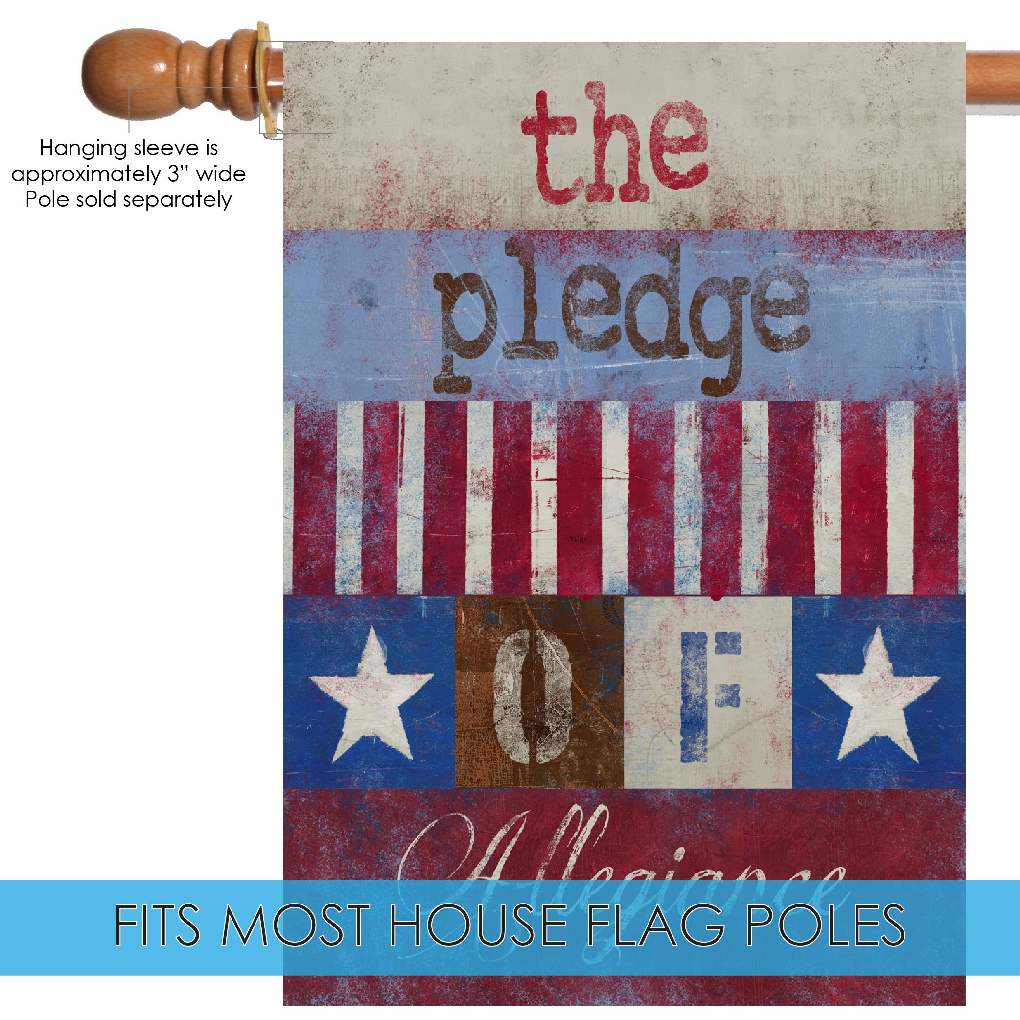 Toland Home Garden United We Stand 71,1 x 101,6 cm Dekorative rustikale Patriotische Pledge-Fahne