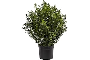 Lifelike Faux Cedar Bush for Vibrant Outdoor Decor