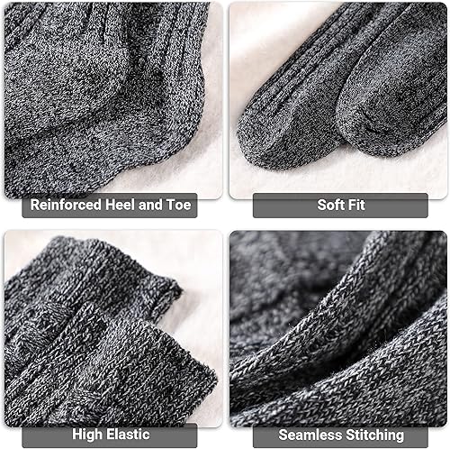 Miniatura 3 de Pleneal Wool Socks for Women - Womens Wool Socks Winter Warm Wool Socks Men Cozy Knit Socks Boots Socks for Women