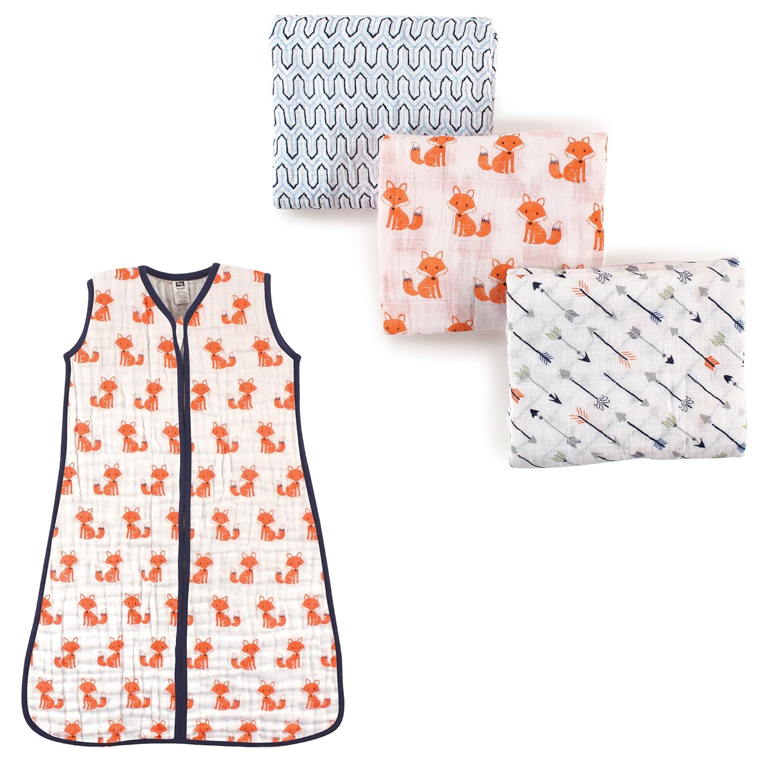 Muslin Swaddle Blanket 3-Pack & Wearable Muslin Sleeping Bag