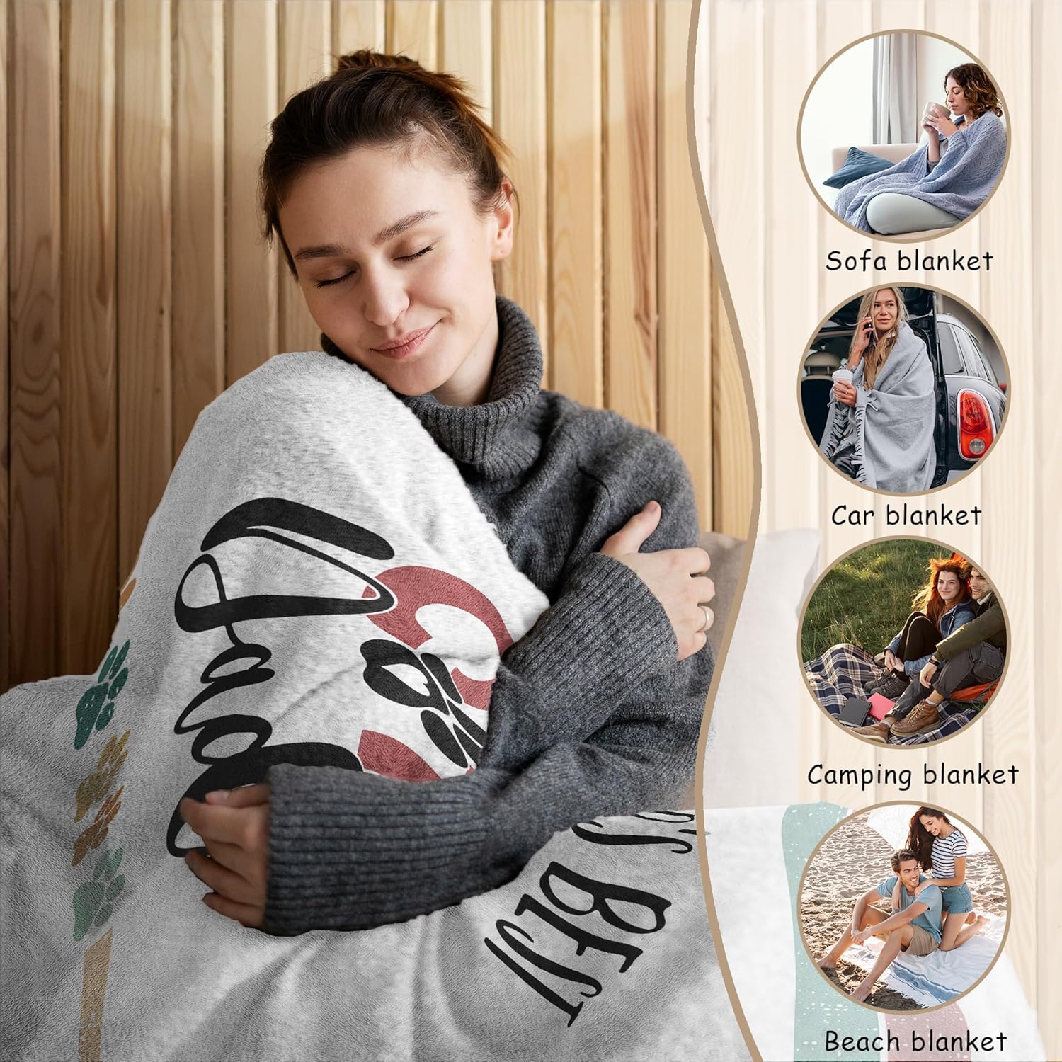 HIWX Cat Dad Gifts Blanket, Cat Lovers Owner Gifts for Men, World's Best Cats Dad Throw Blanket for Home Bedroom Living Room Couch Bed Decor, Pet Lover Gift, 50x60 Inches