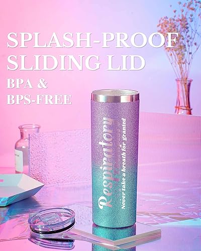 Miniatura 3 de Regalos para terapeuta respiratorio para mujeres, regalos para RT en la semana del cuidado respiratorio, cumpleaños y Navidad, vaso aislado de acero