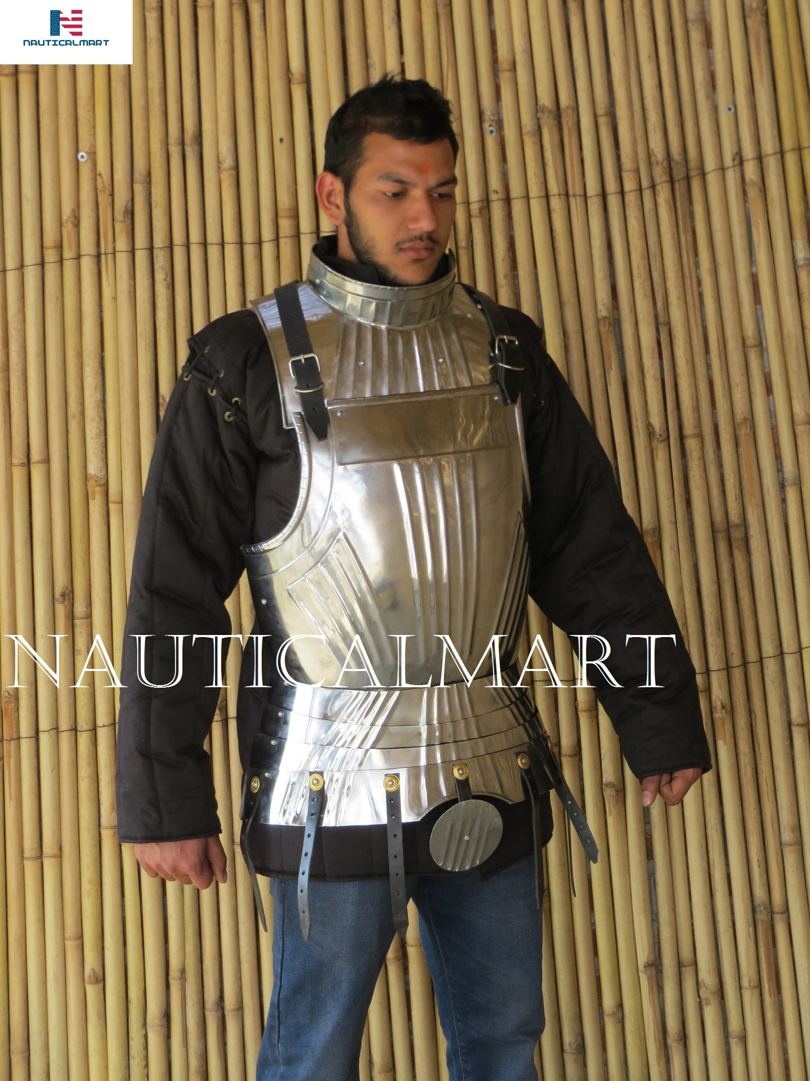 NauticalMart Medieval Bracers Pair of Arm Guard Steel LARP Armor