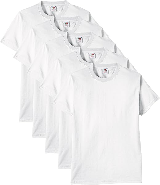 Fruit of the Loom Herren Regular Fit T-Shirt Heavy Cotton Tee Shirt 5 Pack - 1