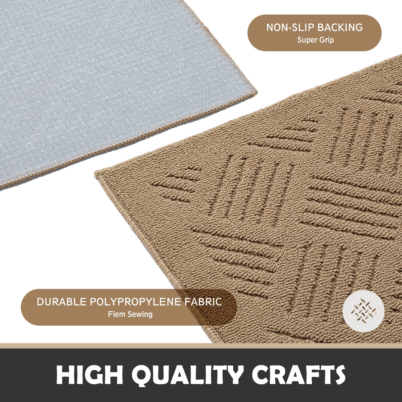 Door Mat Indoor Doormat, Front Back Door Mats Non-Slip Rug Rubber Backing, Low-Profile Entrance Rugs, Absorbent Resist Dirt Doormats Machine Washable Inside Doormat for Entryway(Brown 20"x32")