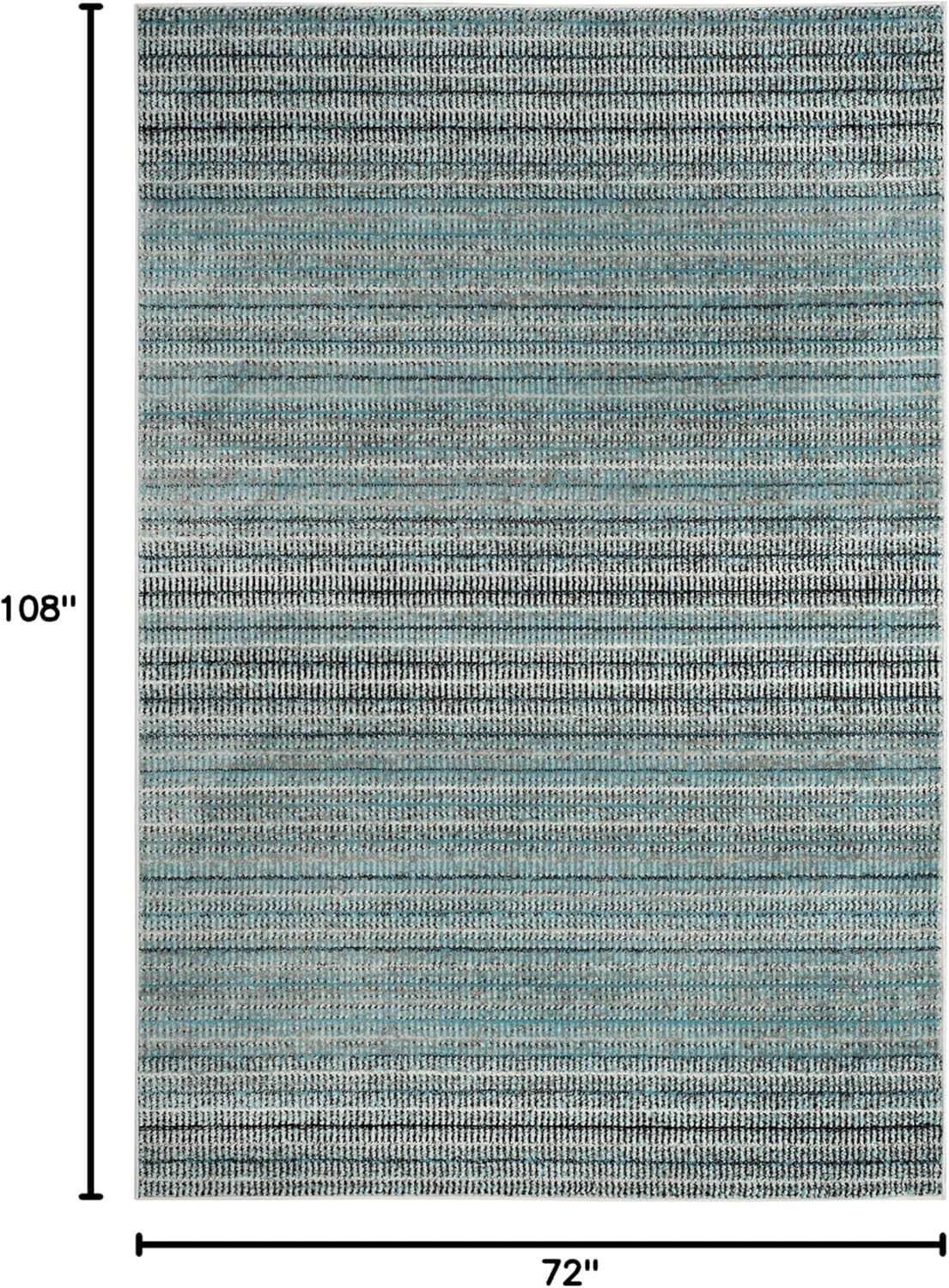 SAFAVIEH Skyler Collection 6' x 9' Blue/Grey SKY196C Stripe Non-Shedding Living Room Bedroom Dining Home Office Area Rug