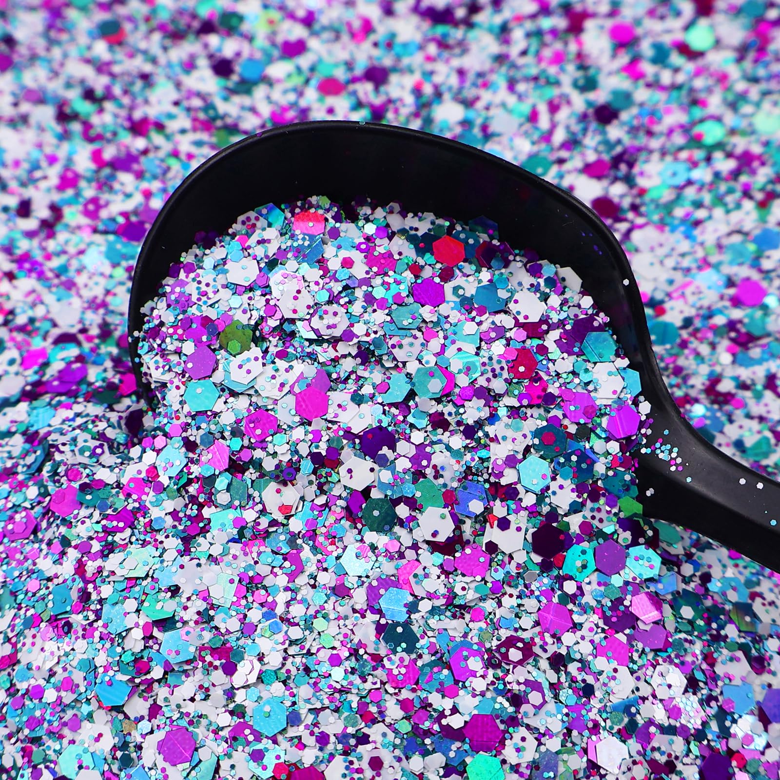 Christmas Chunky Glitter Epoxy Resin Flake Sequin Glitter for Crafts Resin Tumbler Keychain Jewelry Making, Sparkle and Shine with Chunky Glitters for DIY Art,Jewelry Making (CMC03-50G)