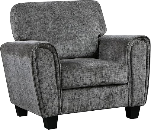 Miniatura 4 de Lexicon Severine - Juego de sofá de felpilla para sala de estar, 3 piezas, color gris oscuro