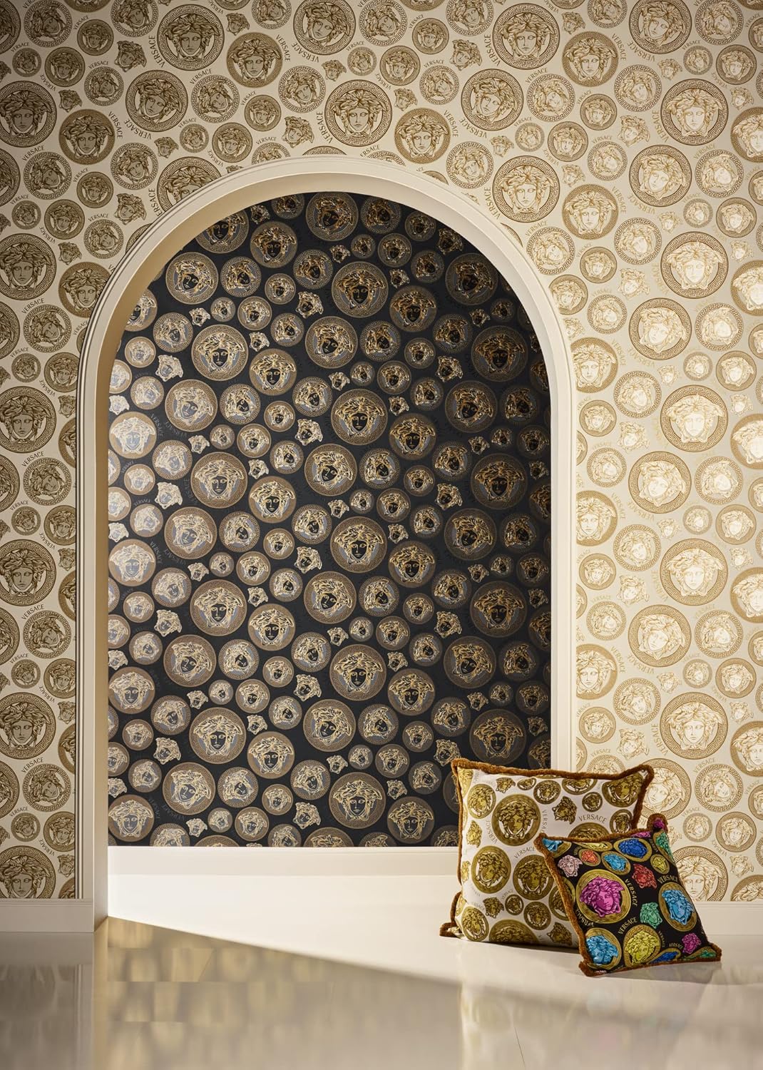 A.S. Création Livingwalls Wallpaper Luxurious Design - White, Gold - Mural Wallpaper 395.99in x 20.87in Made in Germany - 386115