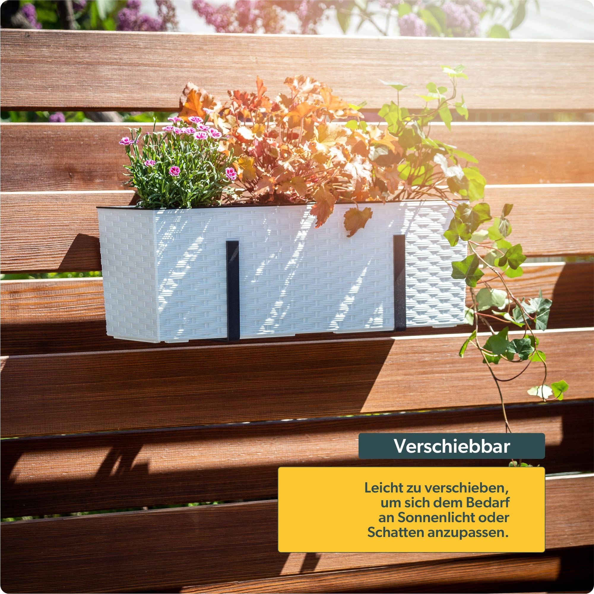 KOTARBAU® Bloembak met schal, antraciet, 50 x 18 x 15 cm, plantenbak