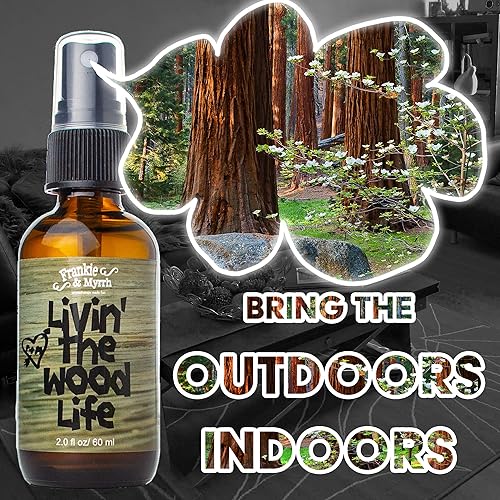 Miniatura 6 de Frankie & Myrrh Livin' The Wood Life Spray de aromaterapia - Pachulí, vainilla, sándalo, cedro. Aceite esencial de relajación y meditación. Aceites