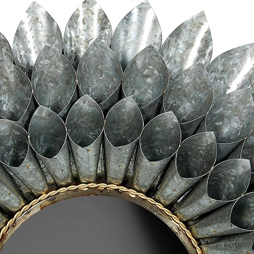 Miniatura 4 de Deco 79 Espejo de pared de metal contemporáneo multicolor, 32 x 32