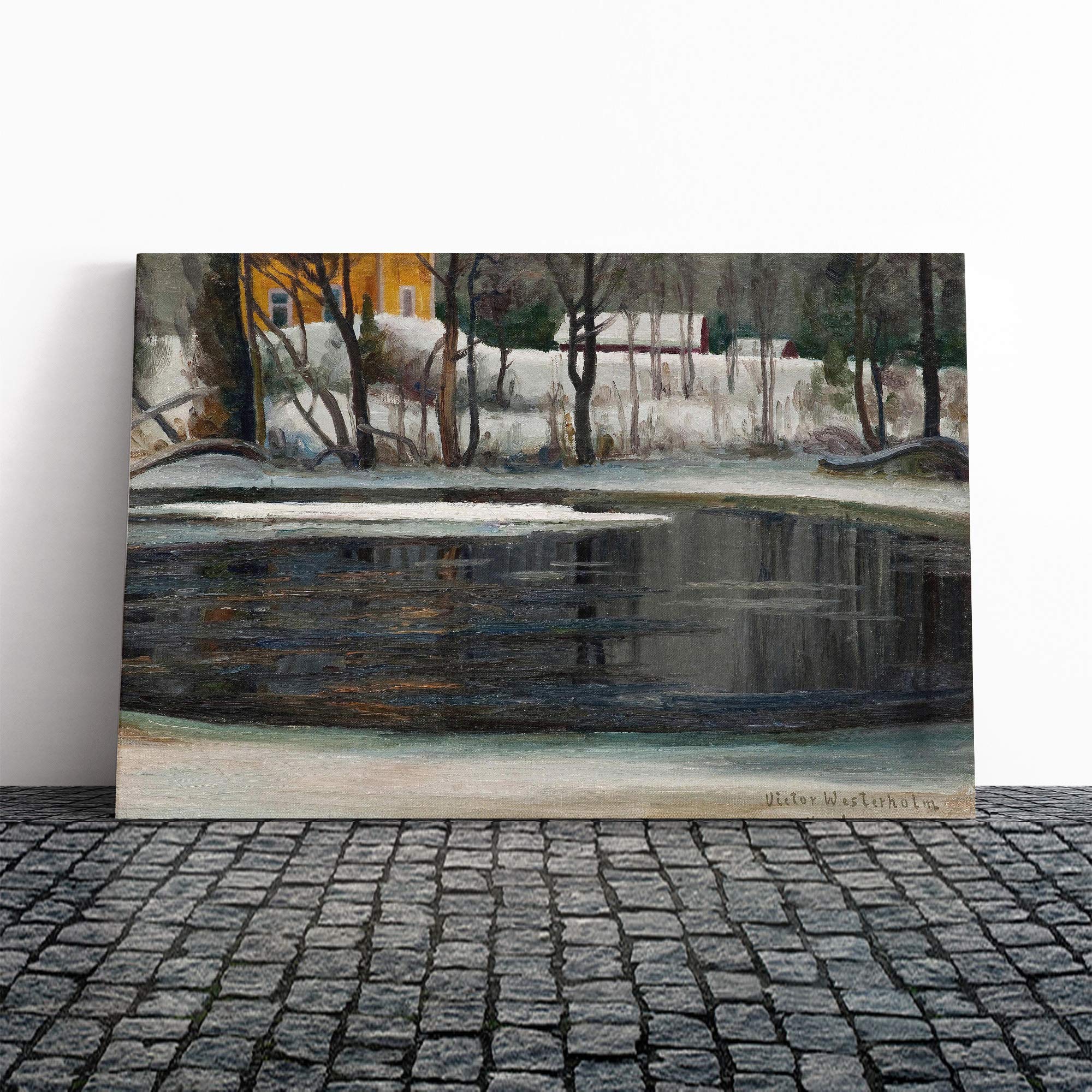 Victor Westerholm Winter Landscape Canvas Print | Gallery Wrapped 30mm Frame Wall Art | 30x20 inches | Ready to Hang | Modern Landscape Picture | Living Room Bedroom Lounge Office