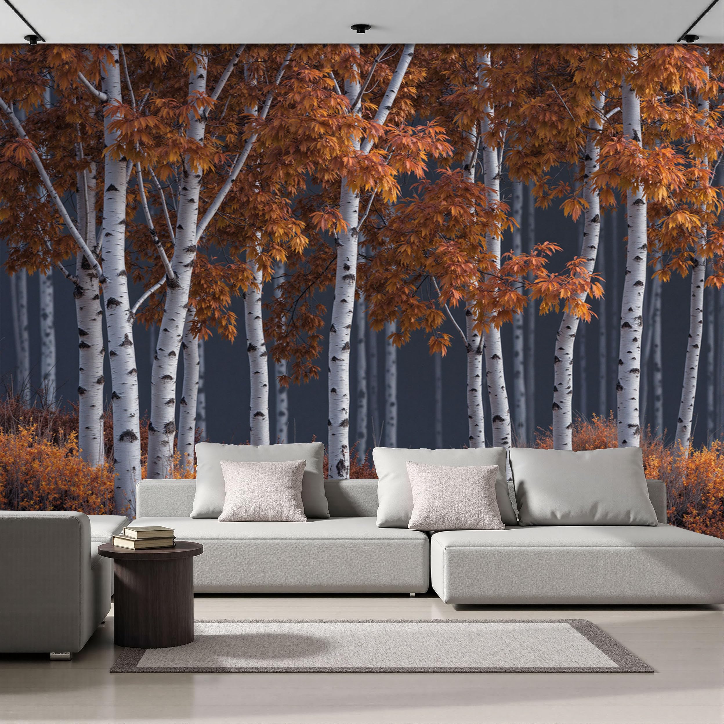 Papier peint panoramique pour agrandir une pièce paysage forêt d'automne